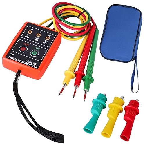 Misuratore di fase Ac60 V ~ 600 V con morsetti a coccodrillo, tester Summertester mostra l'indicatore di rotazione digitale di fase 3 sequenze di fase, tester di rotazione presenza, tester di - Honorern