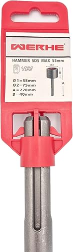 WERHE® 55x75x210 Jack Hammer Star Picket Post Driver Punta a scalpello per demolizione Martello demolitore SDS Max - Honorern