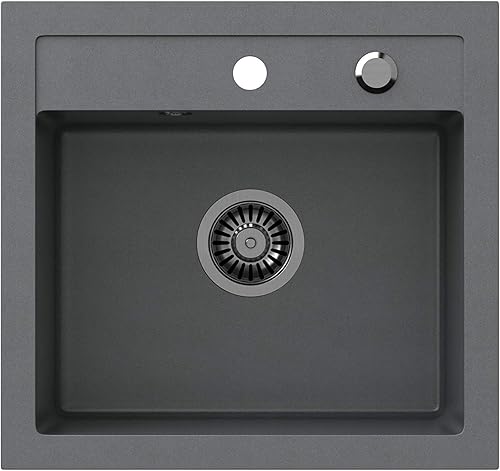 Lavello da cucina, 50 x 47 cm, colore Grigio - Honorern