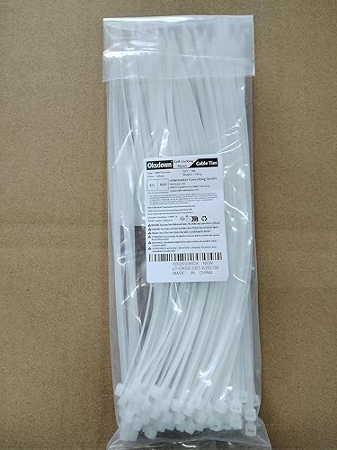 100 Pezzi 250mm x 3.6mm Bianco Nylon Fascette Plastica Bianche Fascette Elettricista per Gestione dei Cavi Elettrici Giardinaggio - Honorern