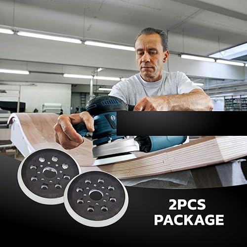 2 Pezzi Platorello 125 mm Compatibili con Levigatrice Eccentrica Bosch Pex 220 A, Gex 125-1, Skil, 8 Fori Platorello per Smerigliatrice - Honorern