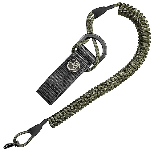 Cavo a spirale, portachiavi elastico in paracord, cordoncino, nastro per chiavi, cinghie stretch, supporto RSG con moschettone - Honorern