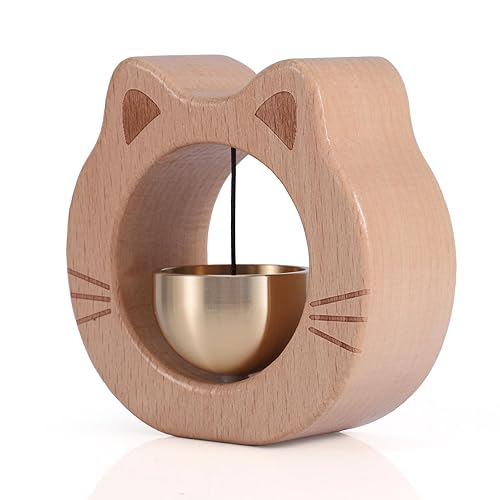 Campanello per Negozianti, Campanello Magnetico a Forma di Gatto in Legno Decorazione Porta d'Ingresso Aziendale Casa Giardino Inaugurazione della Casa - Honorern