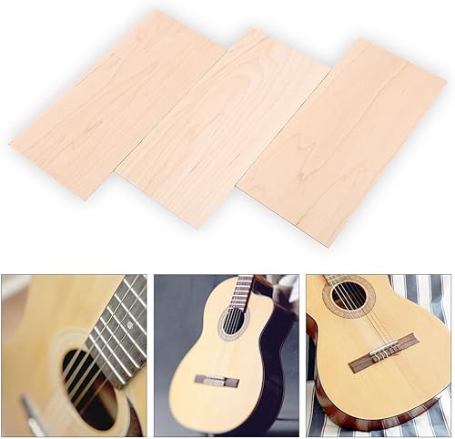 3 Pezzi Impiallacciatura per Chitarra in Legno di Acero Rettangolo per Chitarra Paletta Materiale Fatto a Mano Parte Fai da Te per Liutai - Honorern