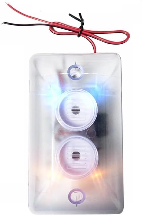Sirena per flash tubolare cablato, 120 dB, allarme sonoro esterno da 12 Volt con luce LED rossa e blu lampeggiante per sistema di sicurezza domestico, protezione sistema di allarme - Honorern