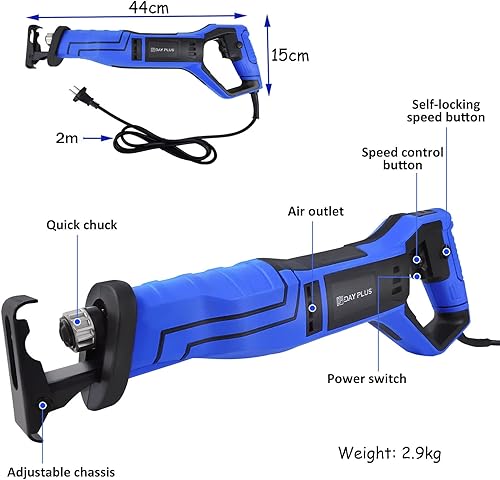 Seghetto alternativo ZanGe, 900 W, profondità di taglio 150 mm, regolabile senza utensili e cambio lama, sega elettrica per tagliare legno, plastica e metallo - Honorern