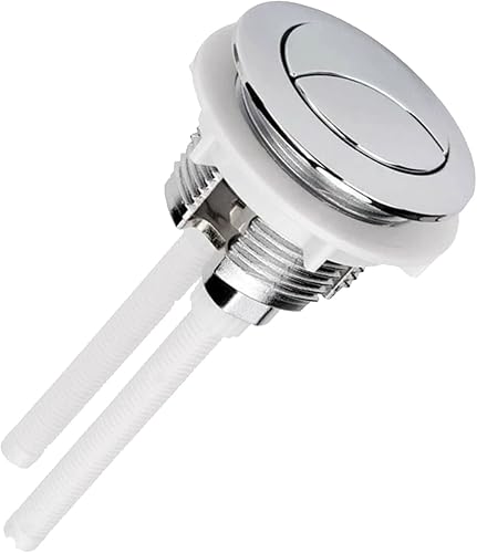 Pulsante per Serbatoio Dell'acqua Dual Pulsante Rotondo ABS Scatto a Filo Pulsante Pulsante Bottoni per WC da 38MM alta pressione accessori con Maggior Parte Sistemi di WC Doppio Sciacquone(argento 1) - Honorern