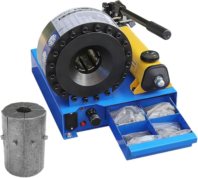 Strumento per il Crimpaggio di Tubi con Attacco a Perno Centrale: Strumento Portatile con 8 Serie di Matrici per Tubi Idraulici Ad Alta Pressione (Crimper per Tubi) - Honorern