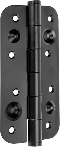 Emuca - Cerniere invisibili per porte di passaggio, lotto di 2 cerniere a scomparsa per porte pesanti, carico di 40 Kg, apertura 180º, zamak, nero - Honorern