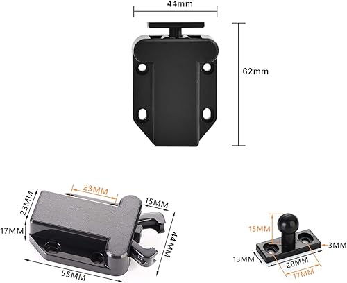 LIKERAINY Push to Open Chiavistelli per Porte Plastica Rullo Chiusura a Scatto Serratura per Porta Armadi da Cucina Cassetti Casa Mobilia Bagno Credenza Nero (8 Pcs) - Honorern