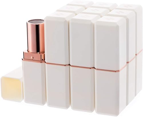 Allwon 10Pcs bianco vuoto Lipstick Tubes DIY Lip Balm Contenitore (tubo quadrato) - Honorern