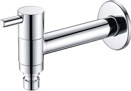 Rubinetto a parete acqua fredda bagno lavabo lavandino vasca da giardino, per rubinetti lavatrice rubinetti, finitura in cromo - Honorern