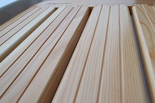 182 Pedana Doccia legno di Larice Ad Incastri a Coda di Rondine cm 59 x 59 per Piatti cm 80 x 80 - Honorern