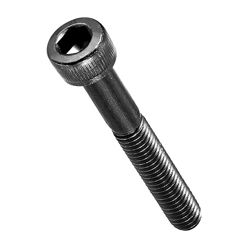 Viti a Testa Cilindrica Brugola Esagono (M5-0.8x35mm) 50pz, Acciaio al Carbonio Esagono Incassato Filettatura Parziale - Grado Macchina 12.9 Viti Cilindriche UNC, Nero - Honorern