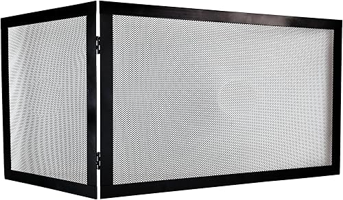 PARASCINTILLE ANGOLARE PER CAMINO REVERSIBILE IN FERRO BATTUTO Parafiamme per Caminetti, Caminetto Angolare CM 70 x 40 x H 45 modello DOLOMITE - Honorern