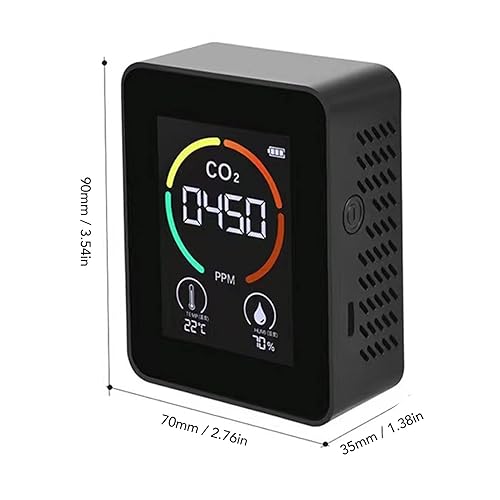 Rilevatore di CO2 Temperatura Umidità Analizzatore Dell'aria Monitor di Anidride Carbonica per Interni Rilevatore TVOC Monitor della qualità Dell'aria - Honorern