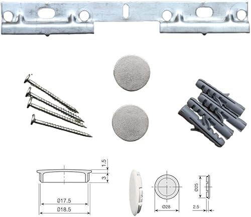 GANCI Traser 6 invisibili PER MOBILI SOSPESI - DIN 68840 Montaggio a PRESSIONE - Honorern