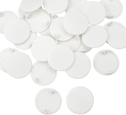 28 Pz Copertura Foro Cerniera Tappi Copriforo in Plastica Tappi per Fori Plastica per Cassetto Armadietto (Bianco) - Honorern
