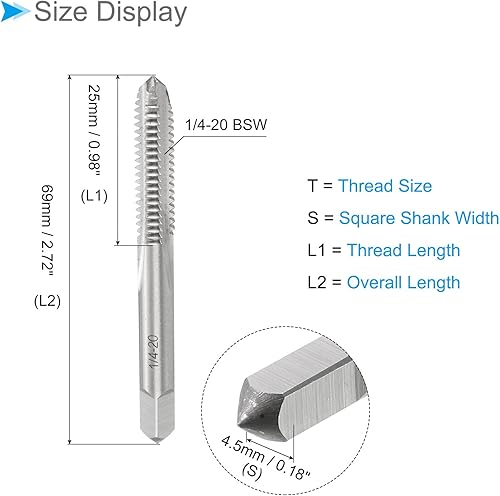 Discussione Maschi Fresatori, 1/4-20 Filettatura H2, Acciaio Alta Velocità Macchina 3 Dritto Flaute Vite Strumento Strumento - (Per Maschiatura Foratura Macchina), 2-pz - Honorern
