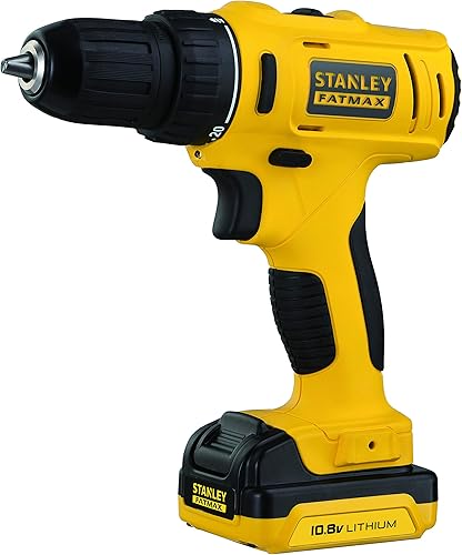 STANLEY FATMAX FMC011S2-QW - Trapano avvitatore a batteria da 10,8 V con 2 batterie al litio da 1,5 Ah e custodia per il trasporto [Classe di efficienza energetica C]. - Honorern