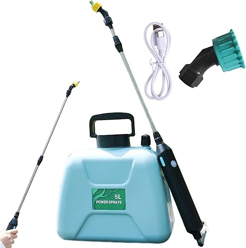 Pompa Irroratrice A Batteria, 5L Spruzzatore Elettrico A Batteria Per Piante Con 2 Bocchette E Tracolla Regolabile Impugnatura Ricaricabile USB Nebulizzatore A Pressione Da Giardino - Honorern