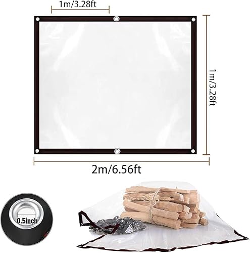 Telo Impermeabile Trasparente,2x3M Telone Trasparente Occhiellato,Telo Trasparente per Esterno,Telo Telonato,Teloni Pieghevoli Resistente Alle,Telo Impermeabile Pieghevole,Telone Trasparente - Honorern