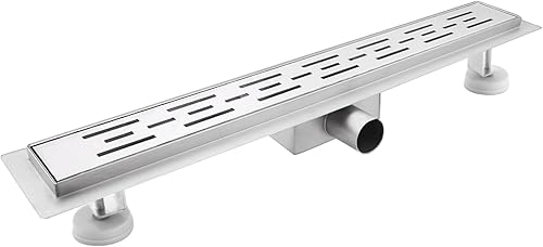 Scarico Doccia a Pavimento, Linee Corte Scarico Doccia 50 cm, Canalina Scarico Doccia in Acciaio Inox con Sifone e Filtro - Honorern