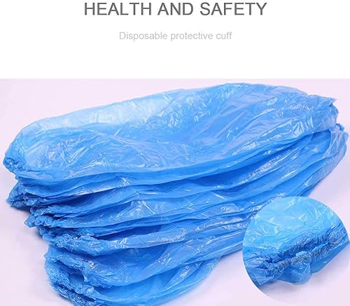 Aolvo Manicotti usa e getta in polipropilene, 100 pezzi, lunghezza 38 cm, copri-maniche, polsino elasticizzato, impermeabili, da usare durante pittura, riparazioni, pulizie, tatuaggi, unisex Blue - Honorern
