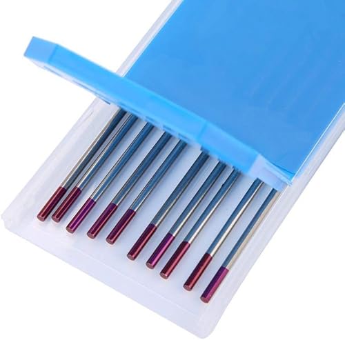 Elettrodi di tungsteno viola, confezione 10 set di elettrodi di tungsteno compositi per saldatura Tig 2.4 × 150mm (WES viola) 10-400A elettrodi di tungsteno per saldatura - Honorern