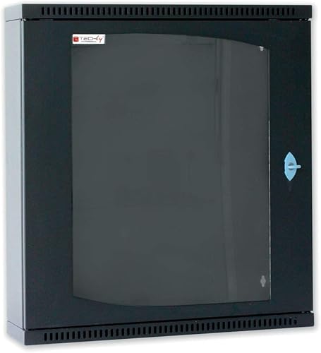 Professional 027972 Armadio Rack 19' Flat a Muro p.30cm 12 unità Sezione Unica Nero Nero - Honorern