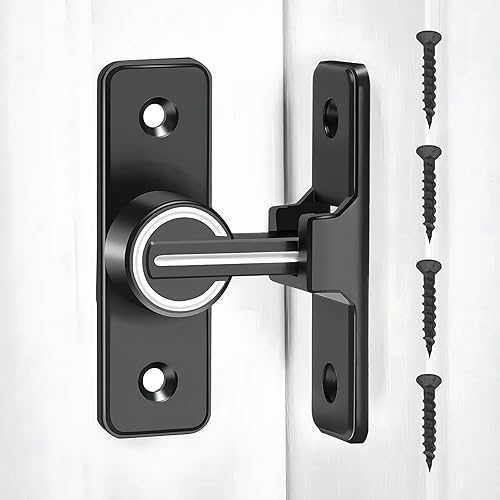 Serratura per Porta Scorrevole Illuminata, 90 Gradi Serrature di Sicurezza Fibbia Angolo Retto, Fibbie Antifurto per Porte di Stanze, Bagni, Porte Scorrevoli - Honorern