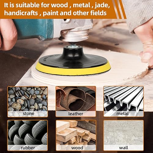 Kit Dischi Carta Abrasiva: Dischi Abrasivi 125 mm Velcro con M14, 70 pezzi Carta Abrasivi per Levigatrice Accessori Trapano, Graniglie 10 x 40/60/80/120/180/240/320 per Levigatura Lucidatura - Honorern
