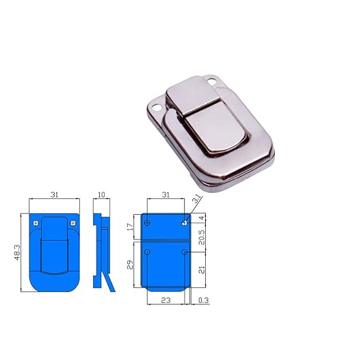 DOITOOOL - 3 chiusure a levetta in ferro per bagagli in legno con fibbia per chitarra, chiusura a gancio (come da immagine) - Honorern