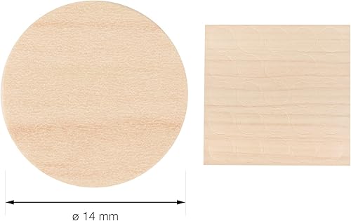 LouMaxx coprivite rotondo, decoro acero, Ø 14 mm - Set di 50 copriviti - Adesivi autoadesivi per fori di vite e per fori di trapano acero universale. - Honorern
