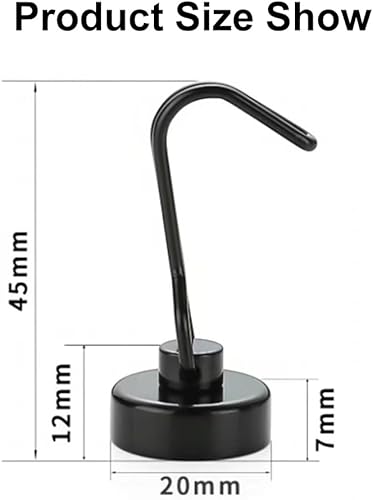 Gancio Magnetico,Ganci Magnetici Potente,Gancio Magnetico per Cucina,Magnete Con Ganci,Ganci Magnetici per Frigorifero,Ganci Magnetici Extra Forti,Calamita Potente in Neodimio per Cucina (Nero) - Honorern