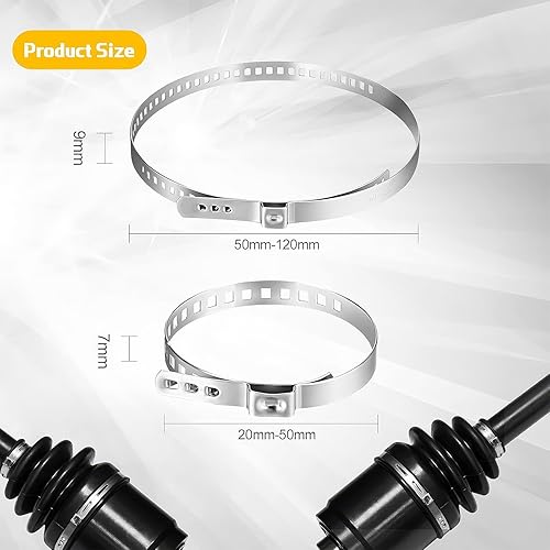 Morsetto per Stivale CV da 8 Pezzi,Fascette Stringitubo Inox,Morsetti a Crimpare per Stivale con Giunto Omocinetico Universale Regolabile Kit Grandi/Piccoli Acciaio Inossidabile - Honorern