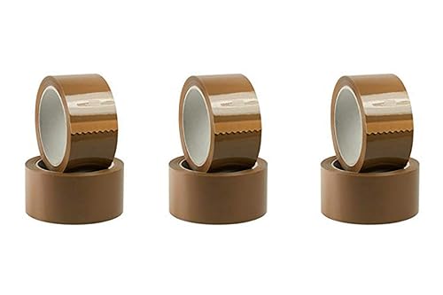 Nastro adesivo imballaggio 6 rotoli silenzioso 50mm x 132m avana Nastro Imballaggio Traslochi Uso Manuale e con Dispenser - Honorern