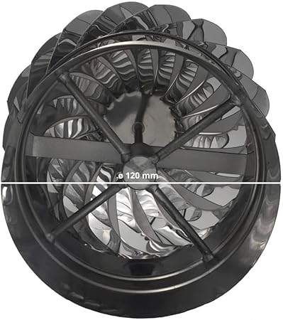 Comignoli girevoli, Cappello eolico Terminale per camini in acciaio inox, Base tonta…D120mm - Honorern