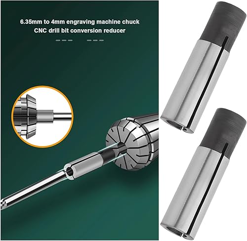 2 pz Adattatore Per Mandrino CNC Per Punte Da Trapano Da 6,35 Mm A 4 Mm Manicotto Di Riduzione Adatto Per Mandrino ER Per Macchina Da Intaglio Motore Mandrino - Honorern