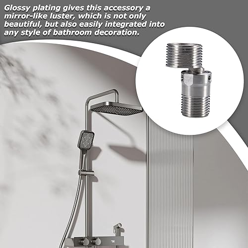 Rubinetto in acciaio inox, attacco doccia girevole, adattatore per rubinetto regolabile, pulizia e manutenzione senza sforzo, design compatto e salvaspazio, 4,9 x 2,42 cm, per bagno - Honorern
