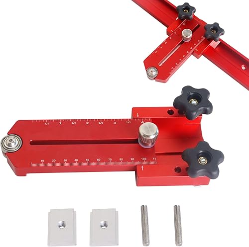 Guida Estesa per Sega da Tavolo Sottile e Sottile, per Sega da Tavolo, Recinzione di Limite di Taglio Veloce, Strumento di Fissaggio Regolabile per Posizionamento a T (Versione Estesa) - Honorern