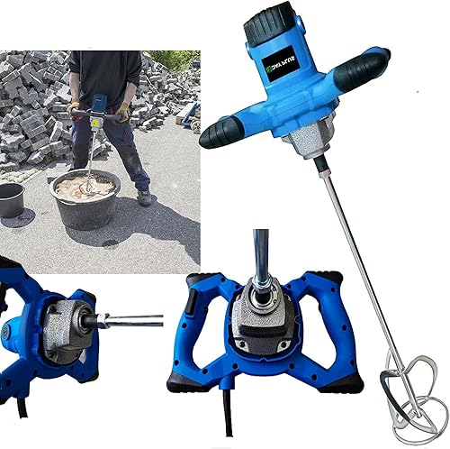 2600 W Handheld Paddle Mixer Concrete Mixer, portatile Concrete Cement Mixer regolabile 6 Speed Paint Mixer, 230 V Paddle Drill Mixer Stirring Tool for Mortar Grouts Paint Cement Plaster Plastering - Honorern