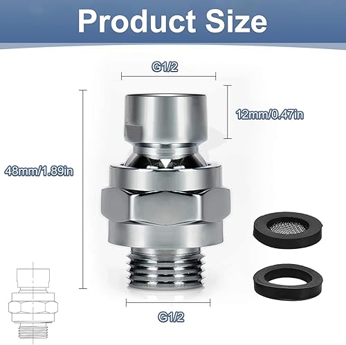 Connettore Doccia Giunto sferico, Giunto Sferico per Doccetta Snodo per Soffione Alta Qualità Snodo per Soffione per Collegare Soffioni Doccia e Tubi Dell'acqua - Honorern