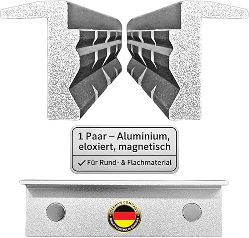 Morsa di protezione 100 mm – Ganasce di alta qualità in alluminio anodizzato di alta qualità con potenti magneti, ganasce di serraggio in 2 pezzi con prismi - Honorern