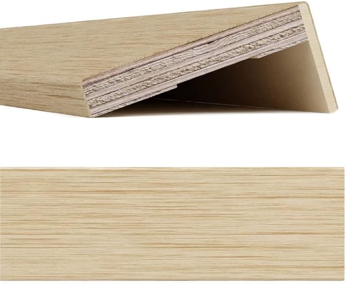 Coprifilo/Mostrina piatta impiallacciata 80 x 12 x 2250 mm con aletta 25 mm/Rovere - Honorern