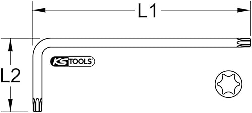 KS Tools 151.2354 Chiave maschio piegata Torx,corta,T55 - Honorern