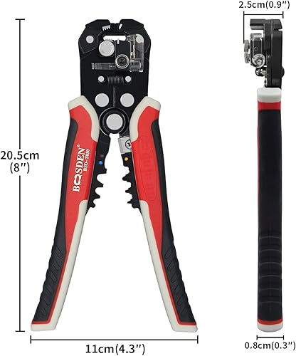 BOOSDEN Pinza Spelafili Automatica, Spelacavi Multifunzione,3 in 1 Pinza Spelacavi, Pinza Spelafili ElettricistaSpellafili con Diametro di 0.2-6mm²/24-10 AWG - Honorern