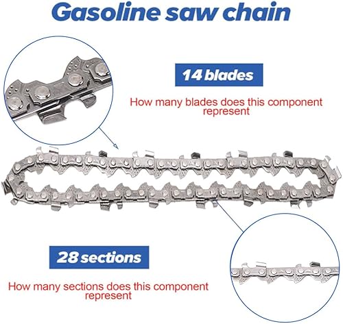 Catena Per Motosega, 2 Pezzi Mini Catena di Ricambio in Acciaio Legato, per Tutte le Mini Motoseghe Portatili a Batteria da 4 Pollici, 28 Collegamenti di Guida - Honorern