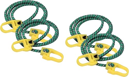 Kippen 1198S3 - Kit Composto da 4 Pezzi di Corda Elastica con Fermo in Plastica. Lunghezza: 200 cm. - Honorern