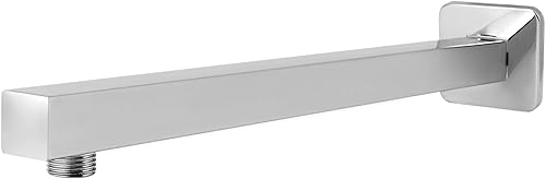 QWORK® 40cm Braccio doccia in acciaio inossidabile, finitura cromata lucida, attacco universale da 1/2', per soffione doccia a pioggia per bagno - Honorern
